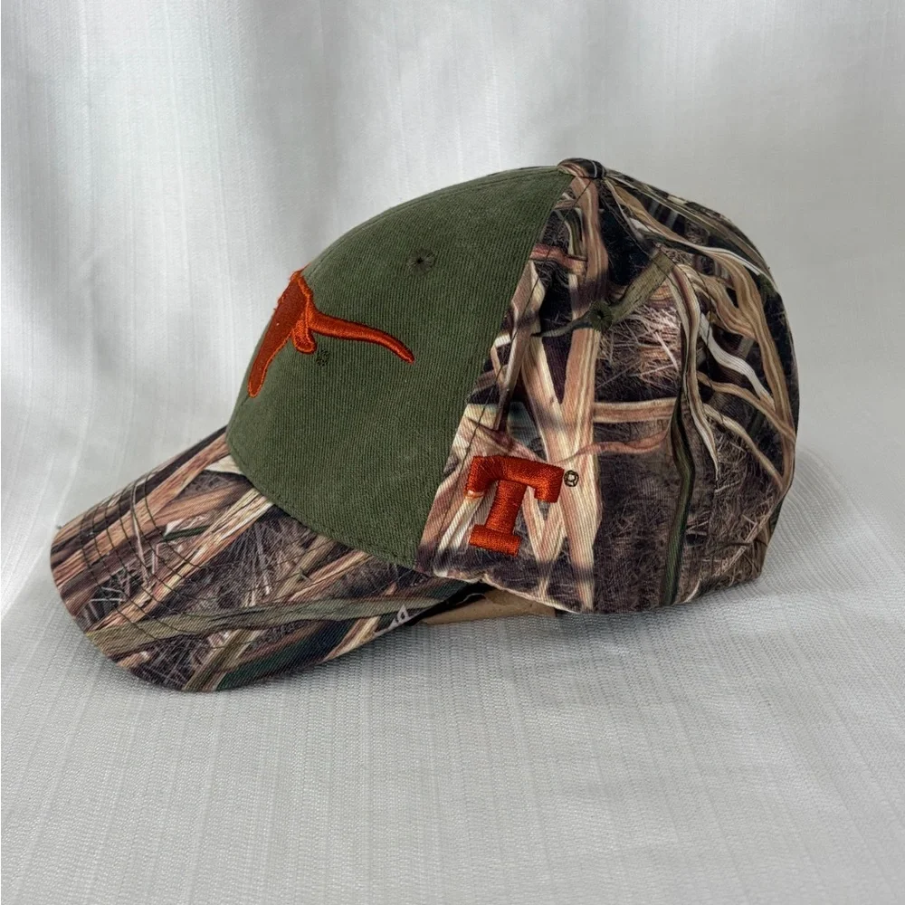 Texas Longhorns Hat Camo Olive Adjustable OSFA NCAA(B147)✨